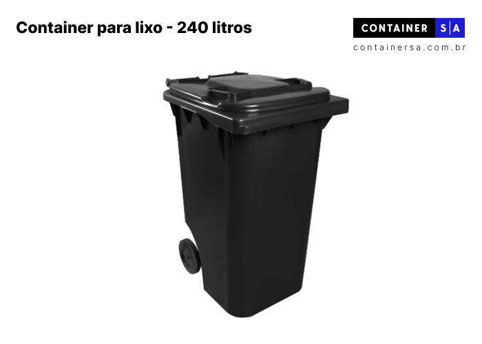 Container para lixo doméstico 240 litros - Container SA